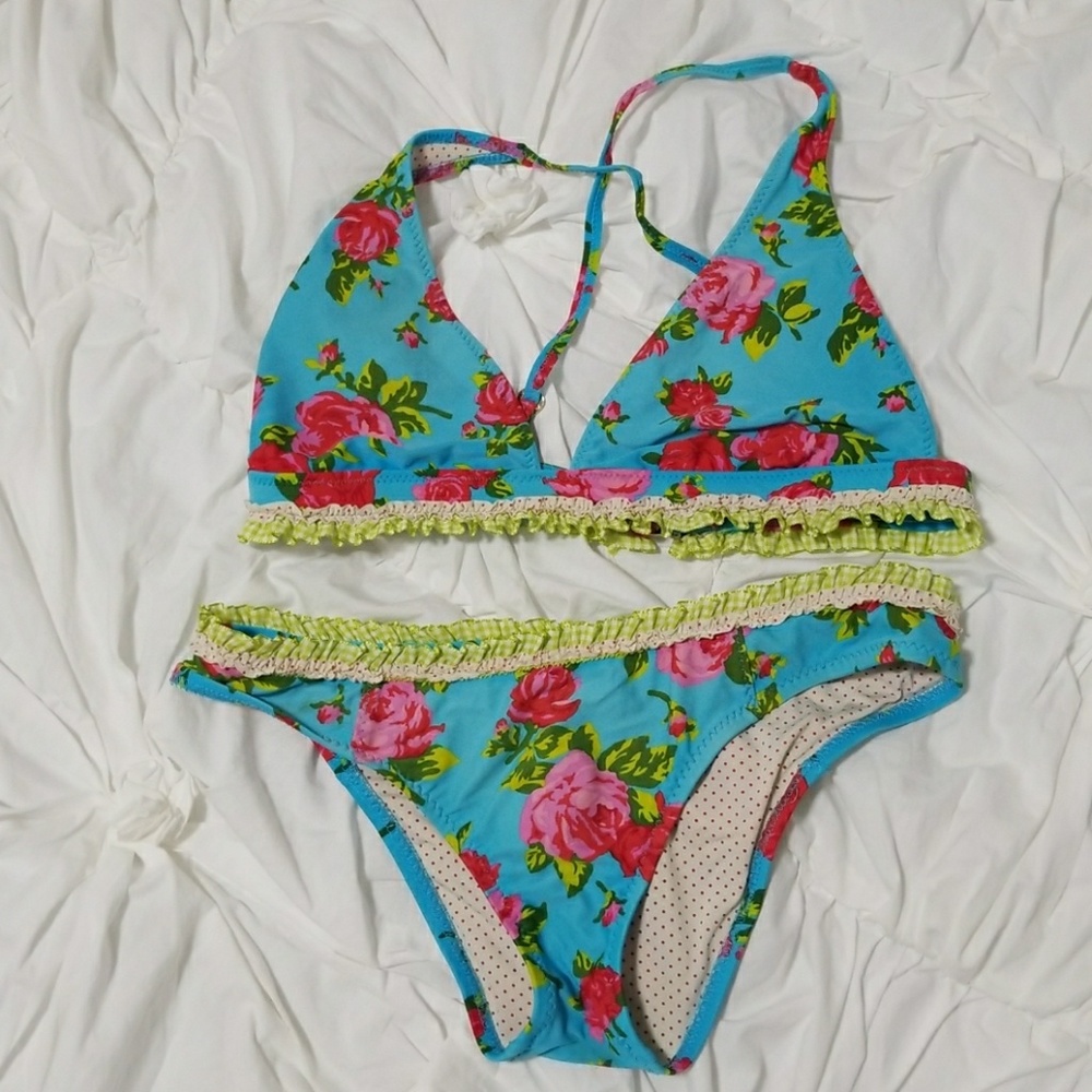 Betsey Johnson Bikini Lg Top Md Bottom